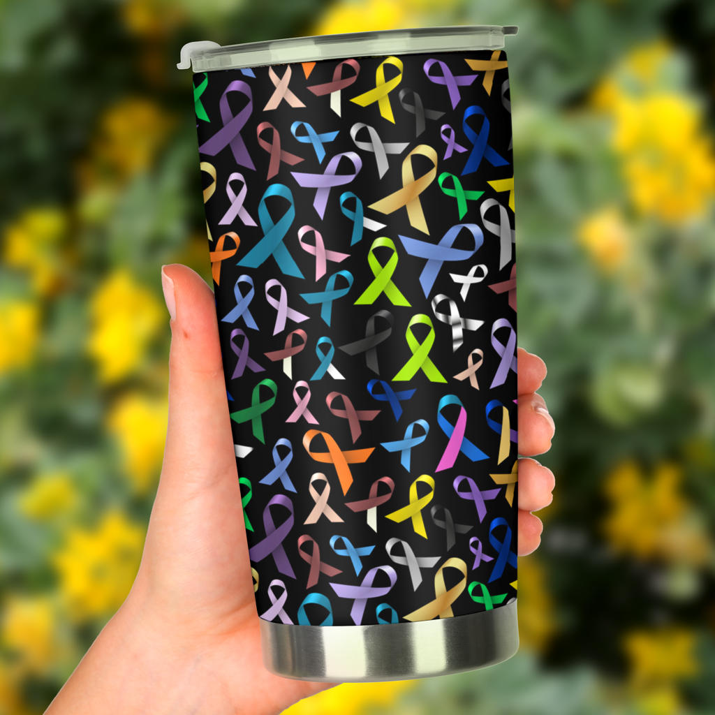 Breast Cancer Awareness Colorful Print Tumbler