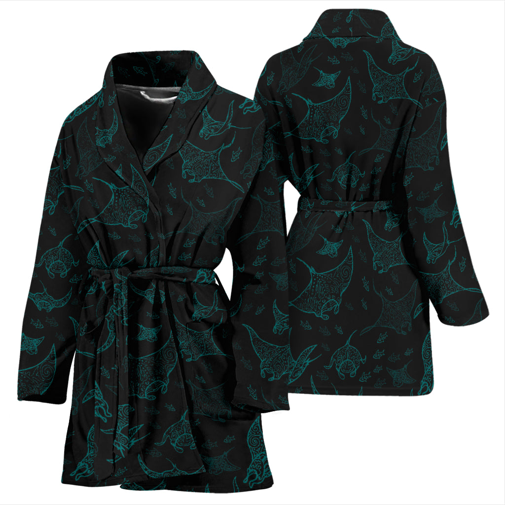 Manta Ray Print Design LKS402 Women Bathrobe