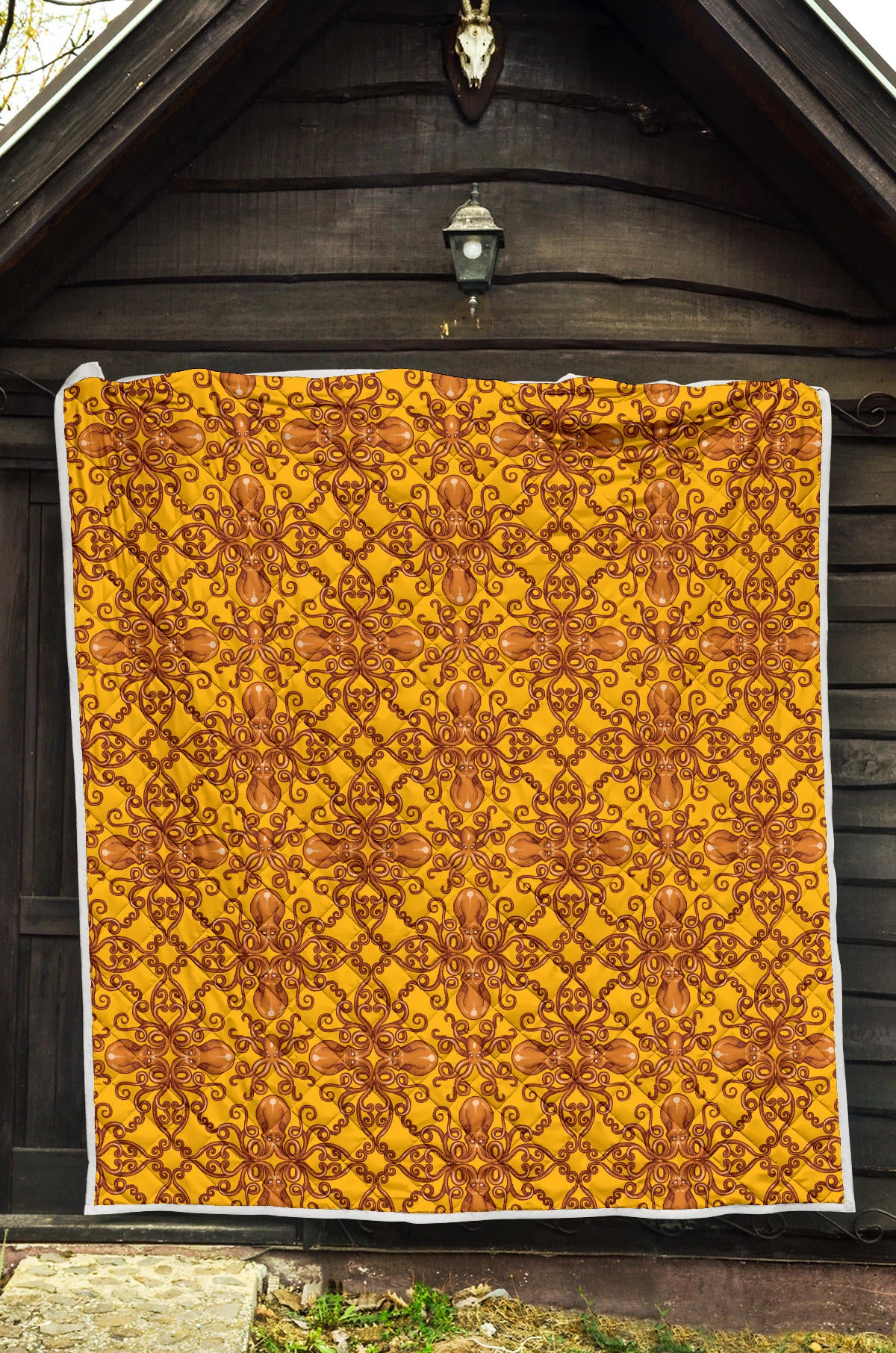 Octopus Background Design Print Quilt Bedspread
