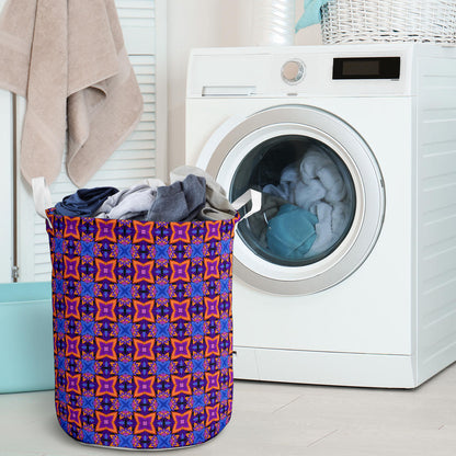 kaleidoscope Purple Orange Print Design Laundry Basket