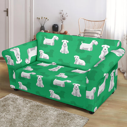 Sealyham Terriers Print Design LKS301 Loveseat Couch Slipcover