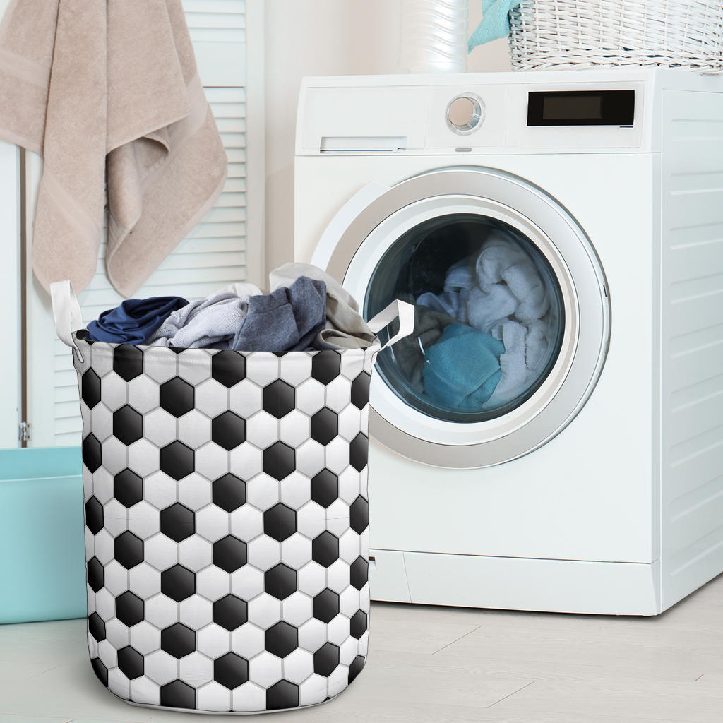 Soccer Ball Texture Print Pattern Laundry Basket