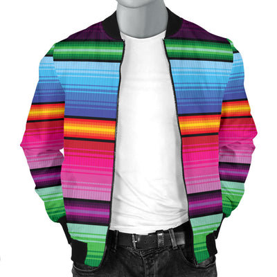 Mexican Blanket Colorful Print Pattern Men Bomber Jacket