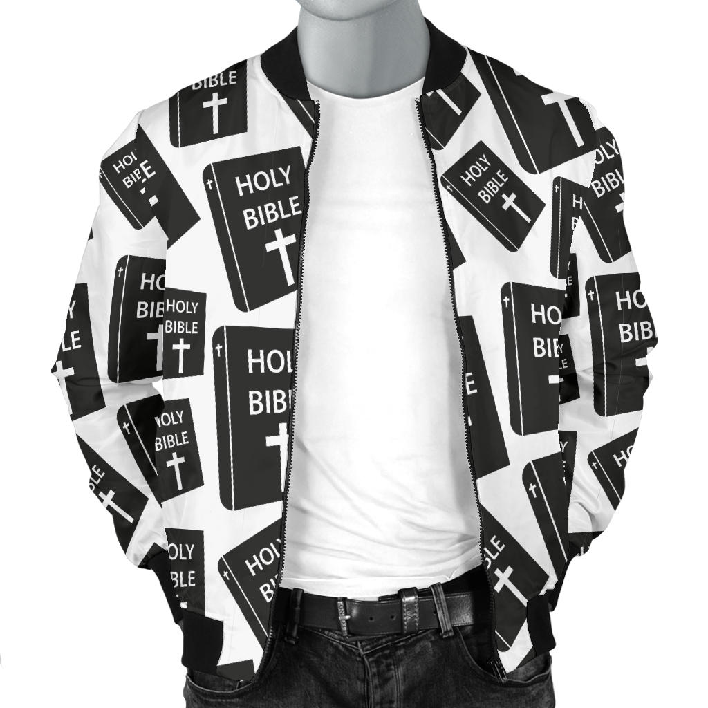 Christian Holy Bible Book Pattern Men Bomber Jacket
