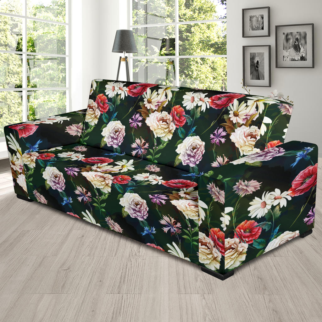 Summer Floral Print Design LKS303 Sofa Slipcover