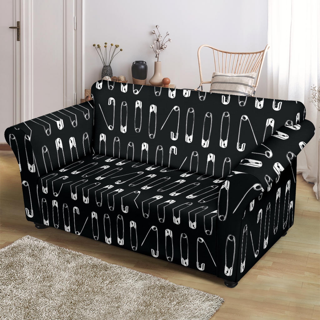Safety Pin Print Design LKS302 Loveseat Couch Slipcover