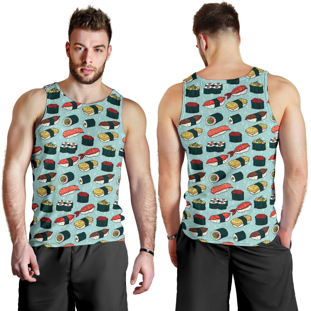 Sushi Pattern Design Men Tank Top