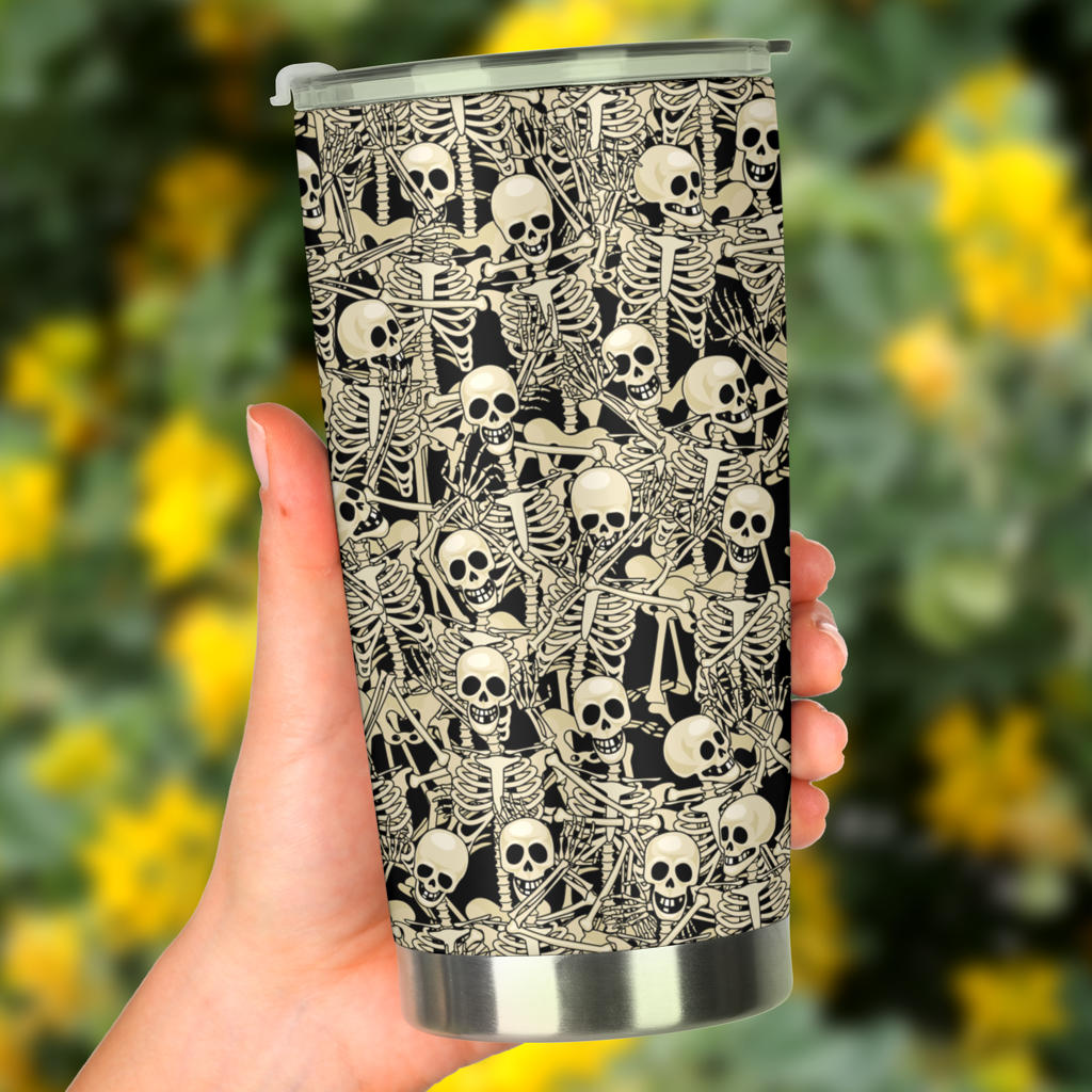 Skeleton Design Print Tumbler