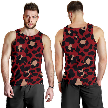 Cheetah Red Print Pattern Men Tank Top