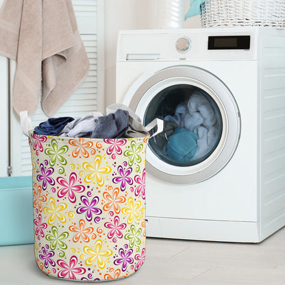 Flower Power Colorful Design Print Laundry Basket
