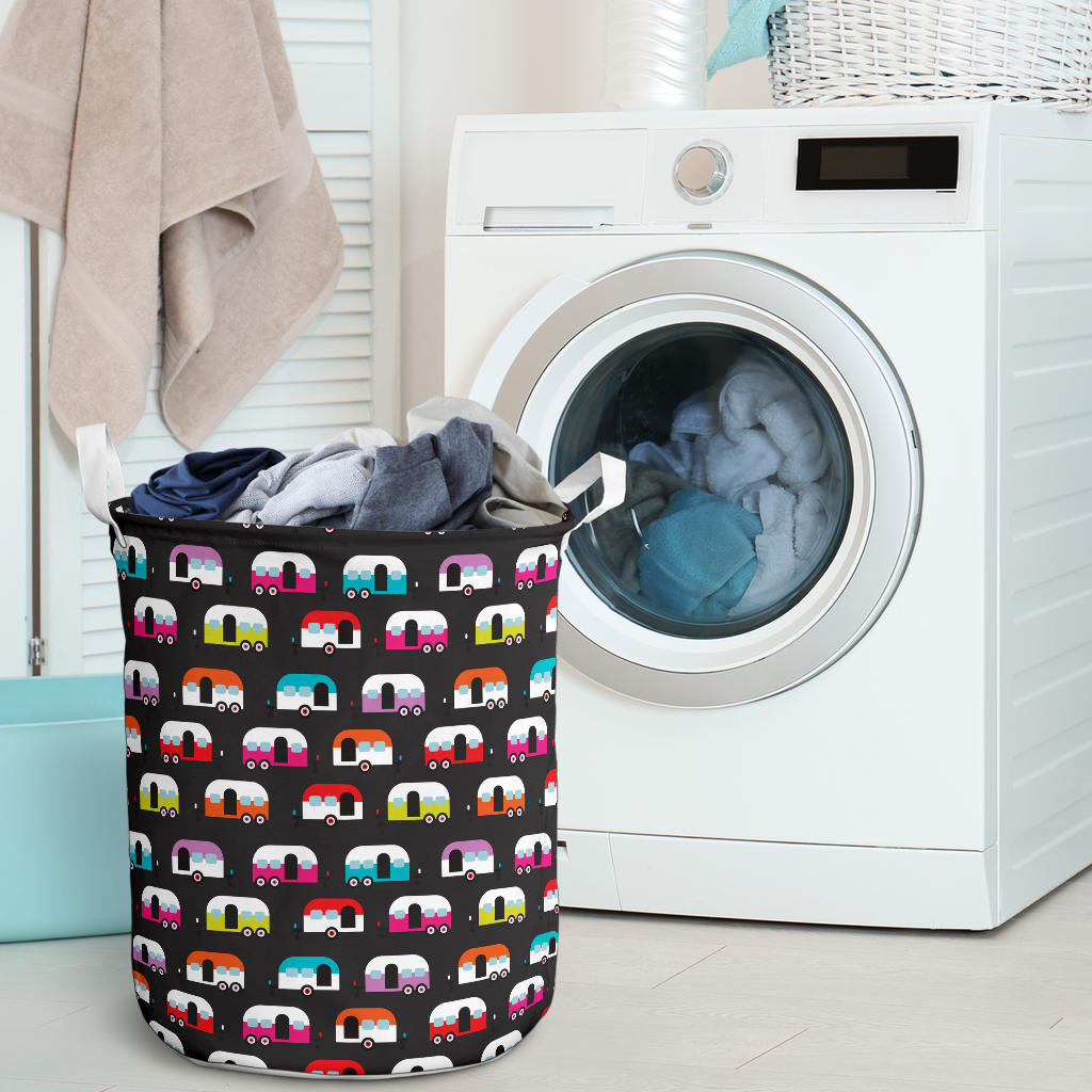 Camper Caravan Pattern Laundry Basket
