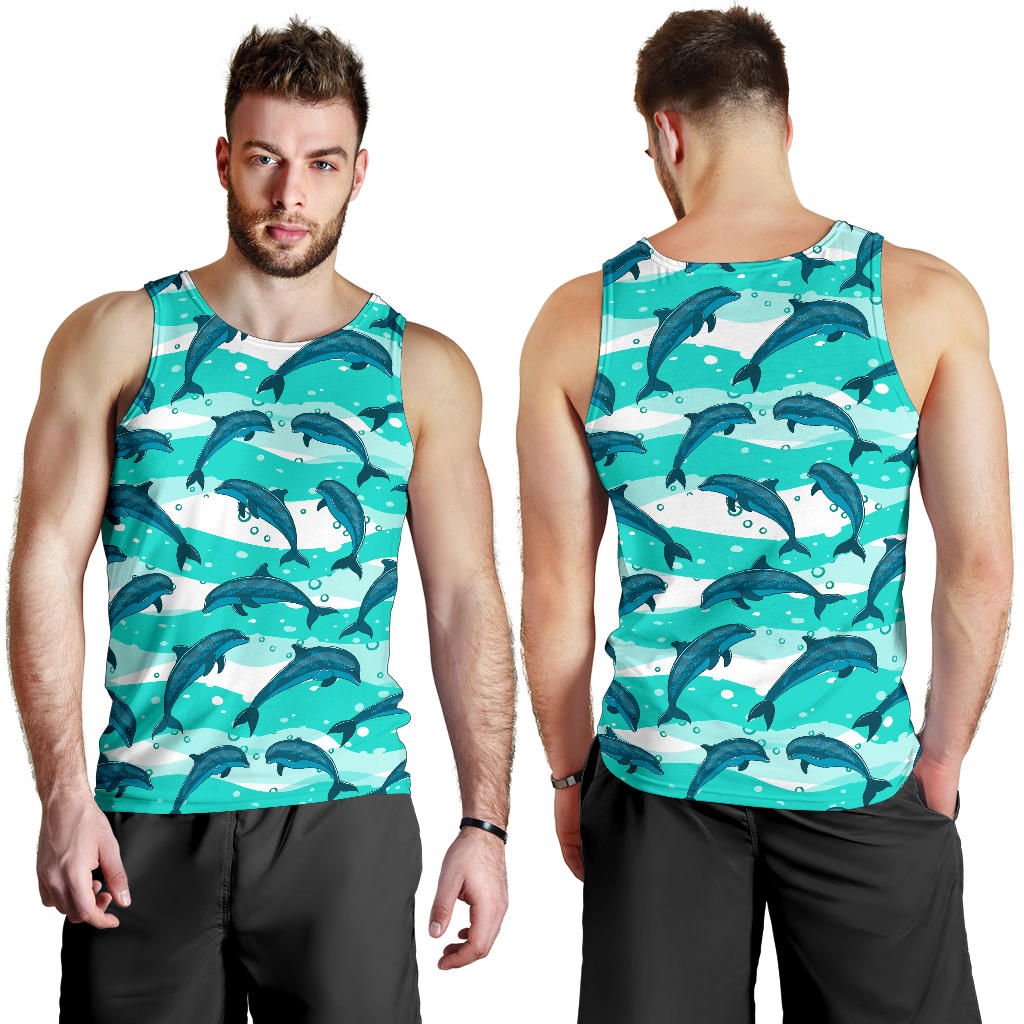 Dolphin Design Print Pattern Men Tank Top