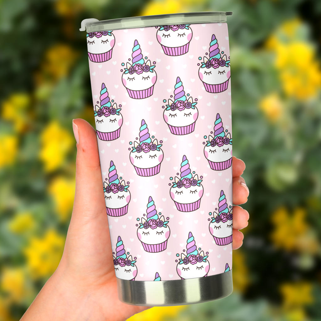 Cupcakes Unicorn Print Pattern Tumbler