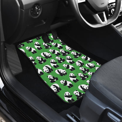 Panda Bear Pattern Themed Print Car Floor Mats Front Back