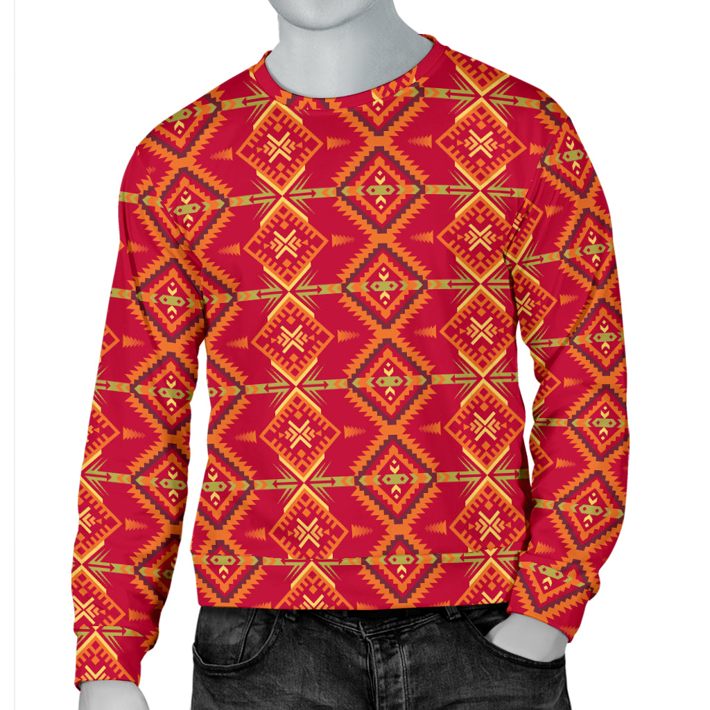 Southwest Aztec Design Themed Print Men Long Sleeve Sweatshirt