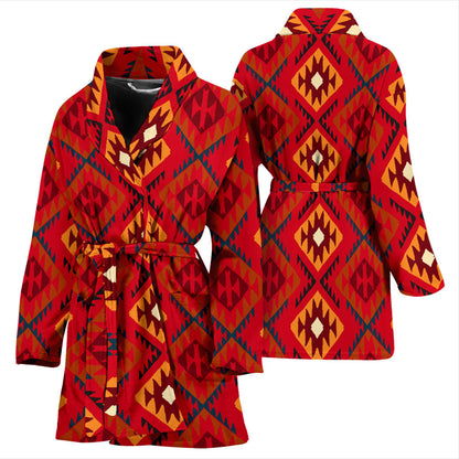 Aztec Pattern Print Design 06 Women Bathrobe