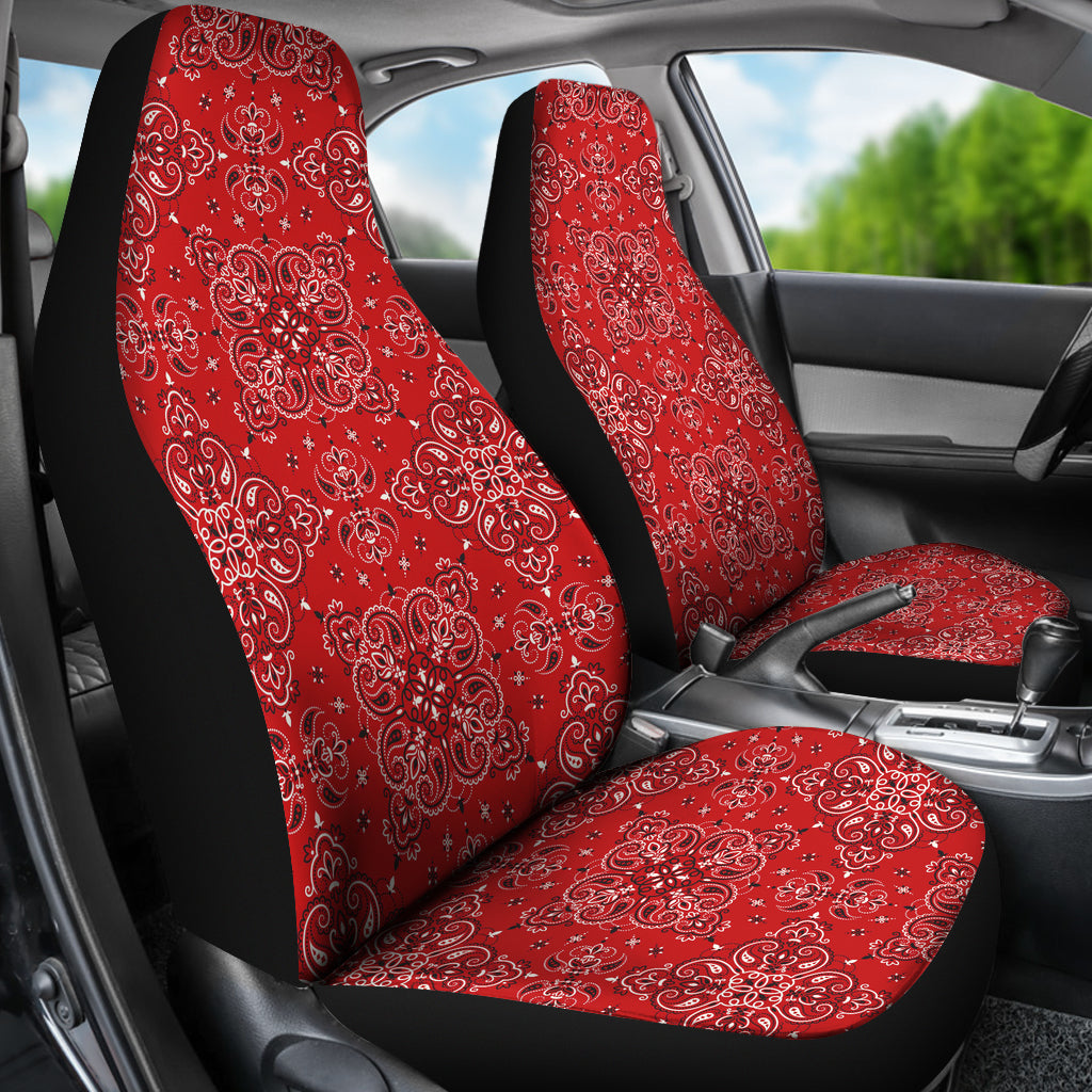 Bandana Red Pattern Print Design LKS3010 Car Seat Covers