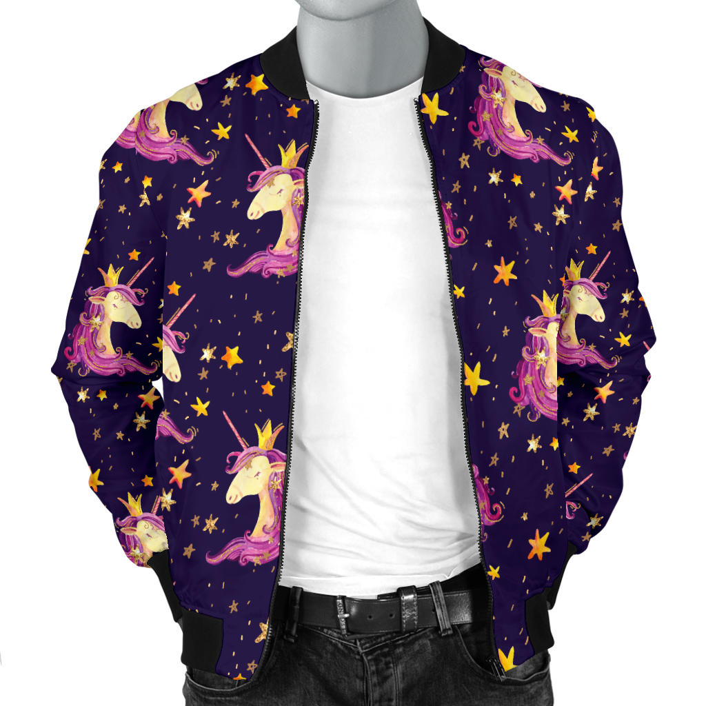 Unicorn Princess Star Sparkle Men Bomber Jacket