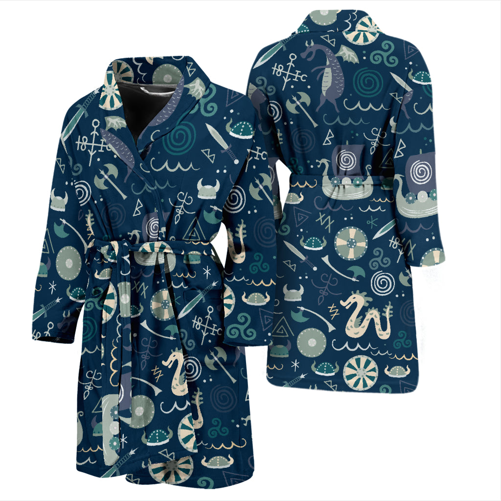 Vikings Print Design LKS305 Men Bathrobe