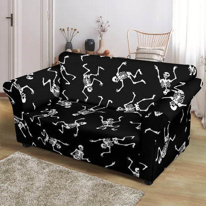 Skeleton Print Design LKS305 Loveseat Couch Slipcover