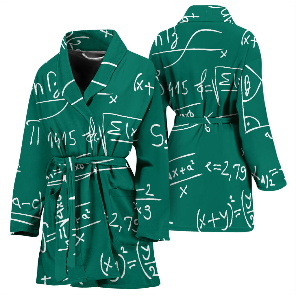 Math Pattern Print Design 01 Women Bathrobe
