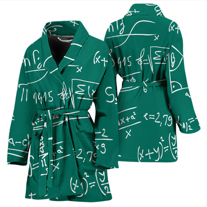 Math Pattern Print Design 01 Women Bathrobe