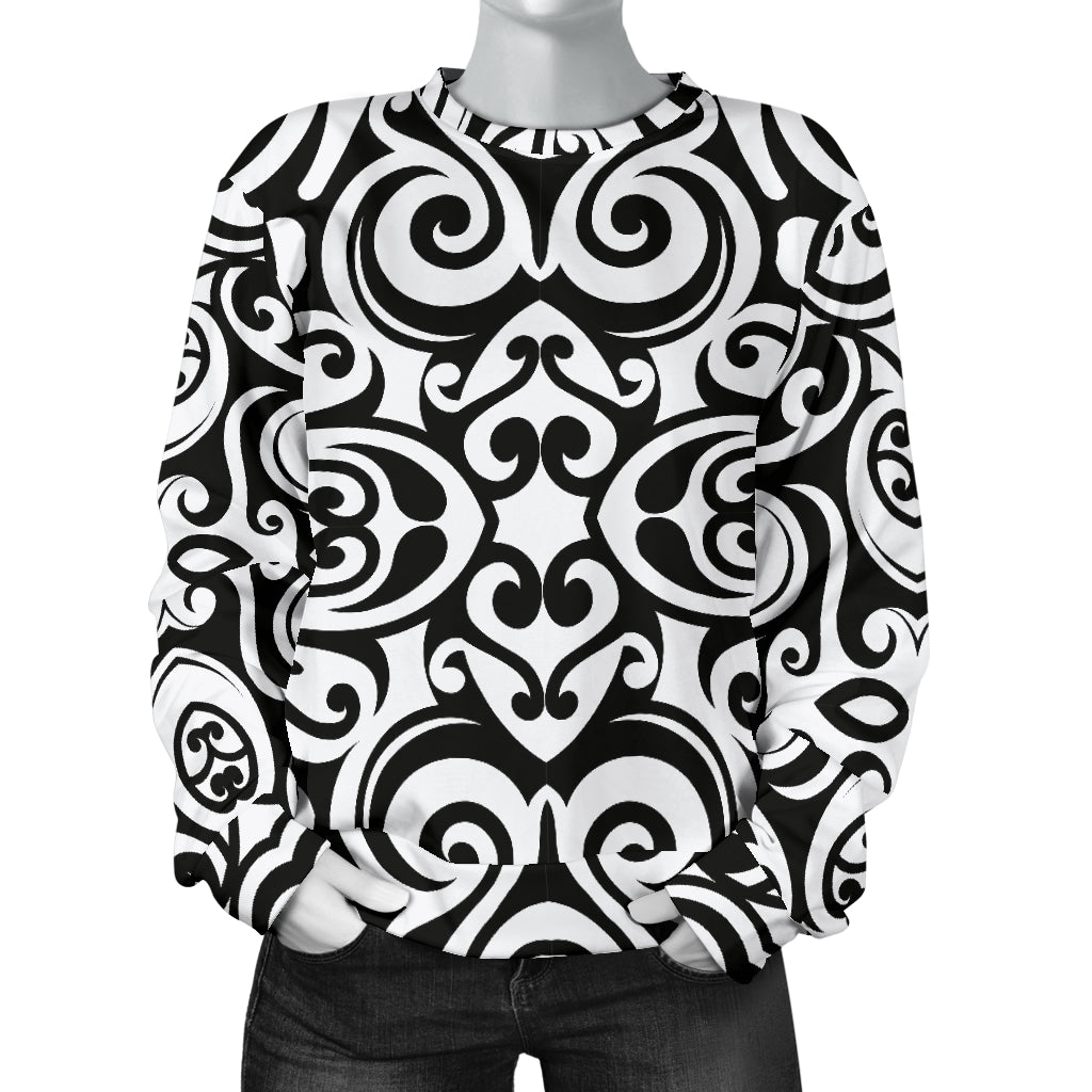Polynesian Tattoo Pattern Women Long Sleeve Sweatshirt