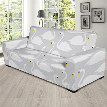 Swan Pattern Print Design 02 Sofa Slipcover