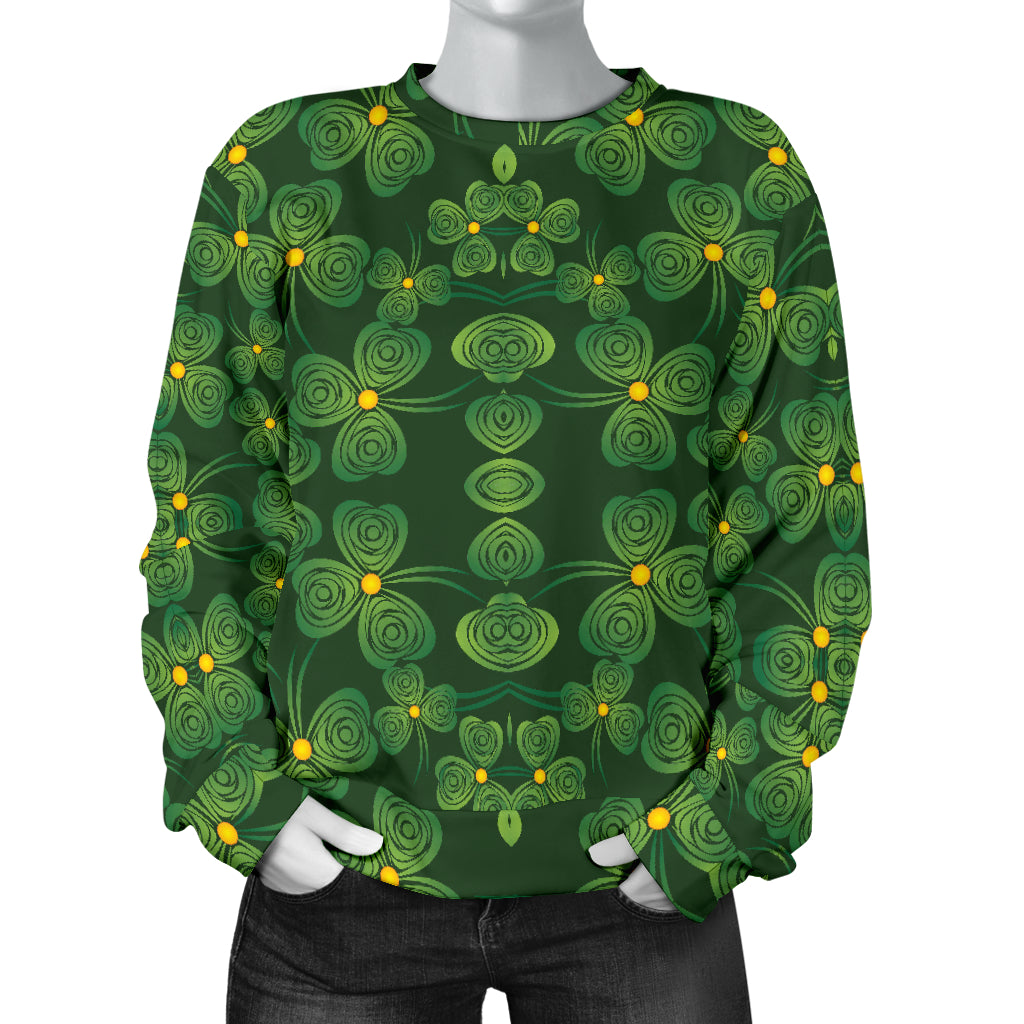 Shamrock Pattern Women Long Sleeve Sweatshirt