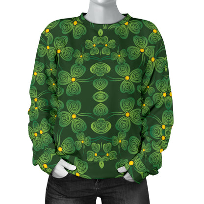 Shamrock Pattern Women Long Sleeve Sweatshirt