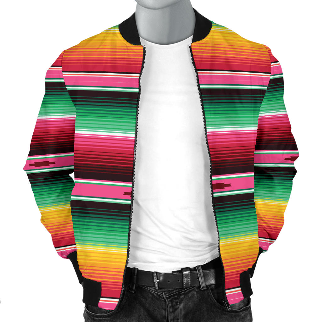 Mexican Blanket Classic Print Pattern Men Bomber Jacket