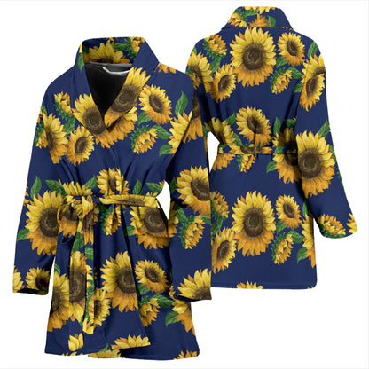 Sunflower Print Design LKS307 Women Bathrobe
