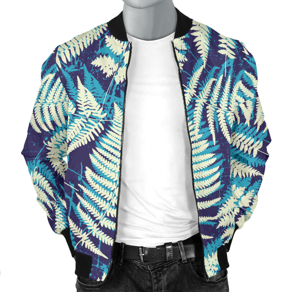 Fern Leave Summer Print Pattern Men Bomber Jacket