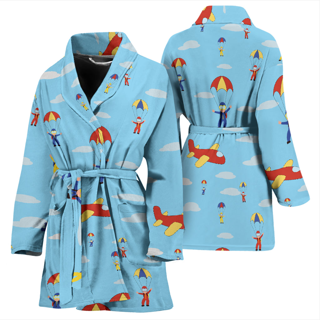 Skydiver Print Design LKS304 Women Bathrobe