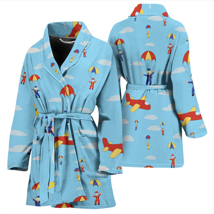 Skydiver Print Design LKS304 Women Bathrobe