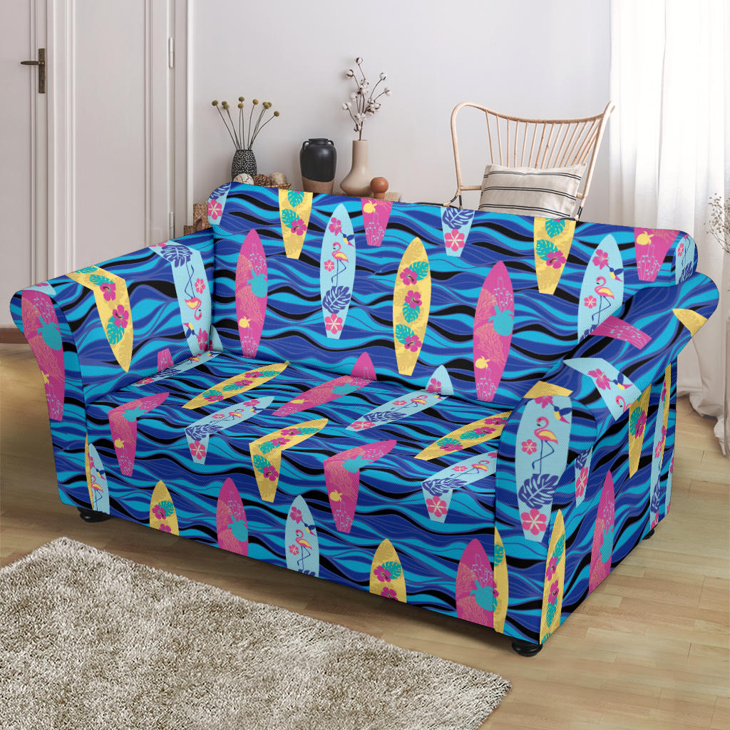 Surfboard Print Design LKS304 Loveseat Couch Slipcover