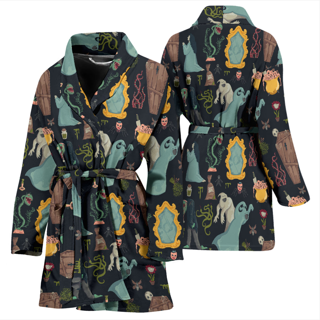 Creepy Print Design LKS303 Women Bathrobe