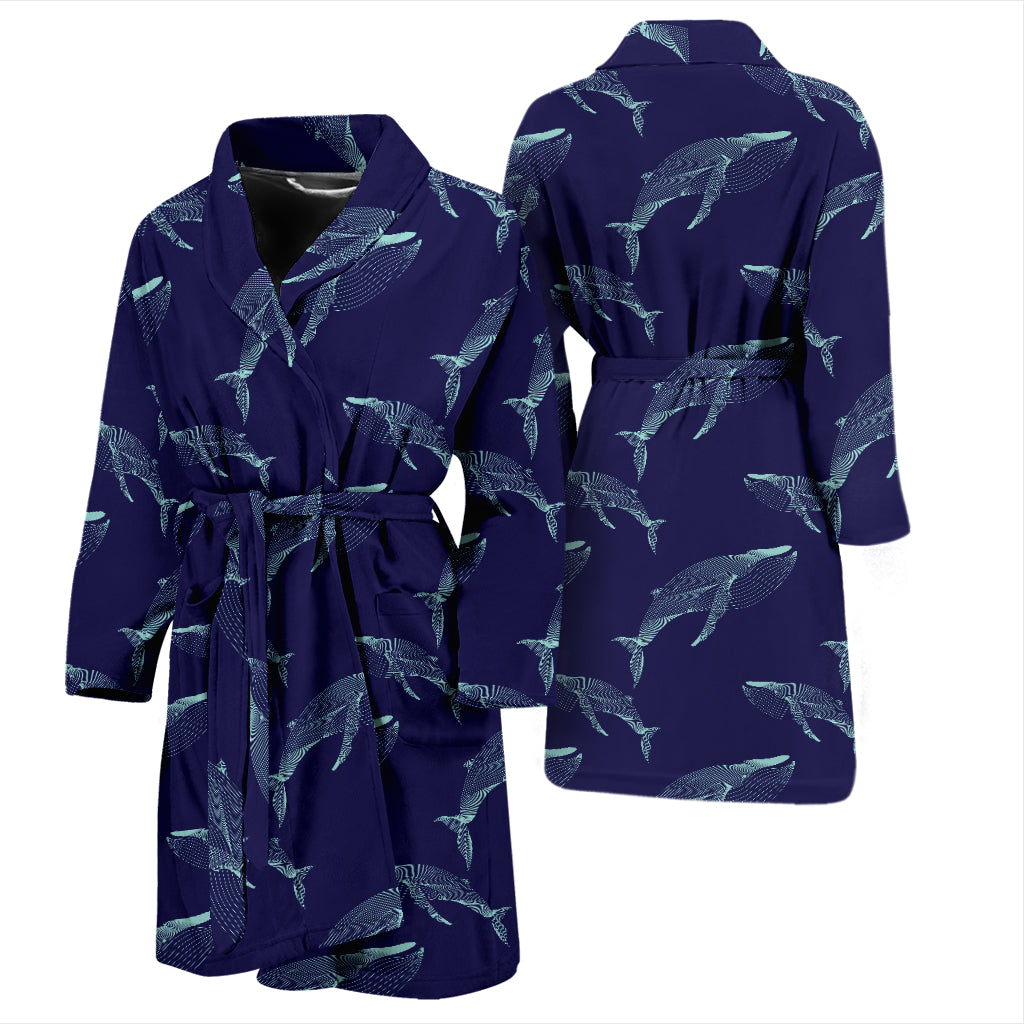 Blue Whale Print Design LKS402 Men Bathrobe