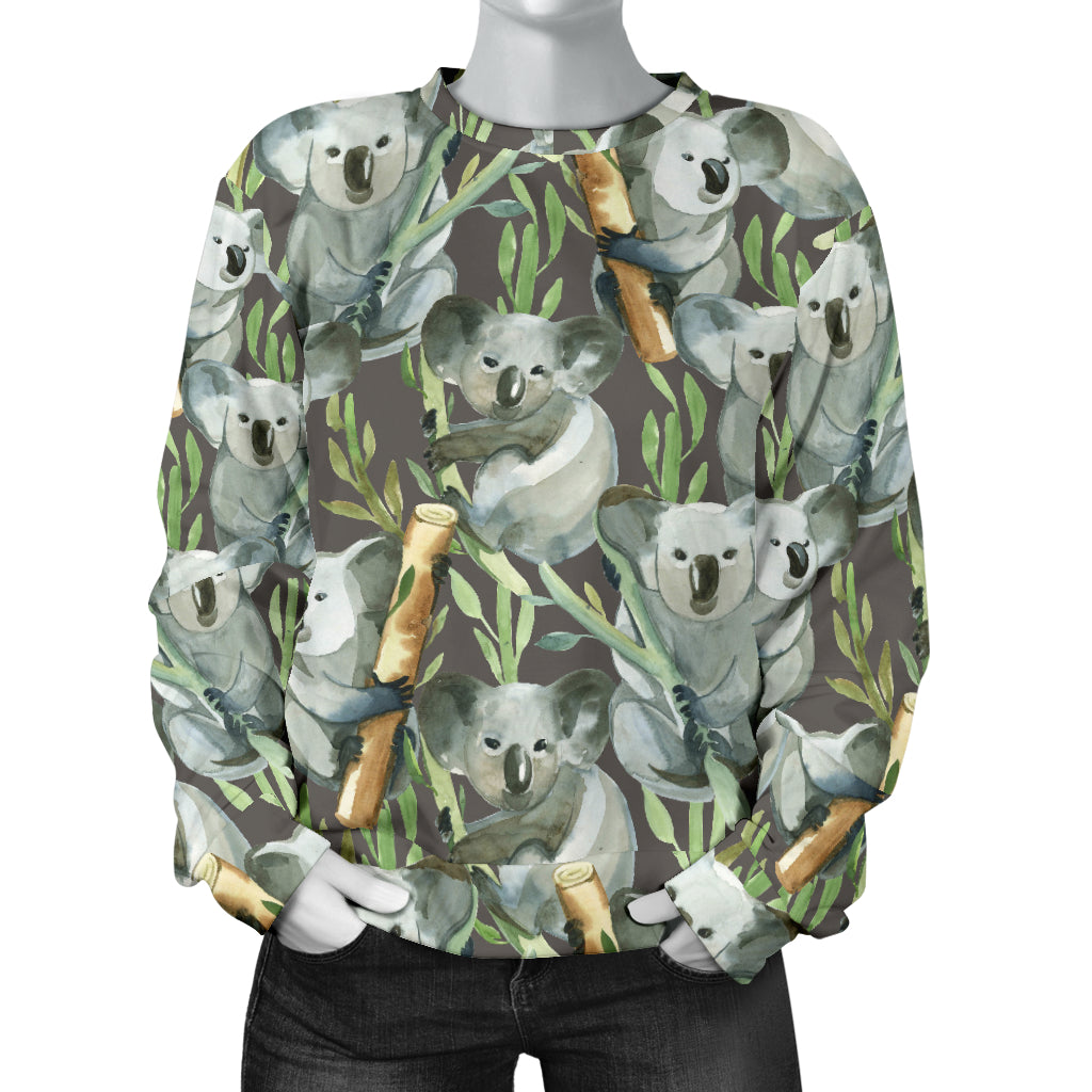 Koala Pattern Design Print Women Long Sleeve Sweatshirt