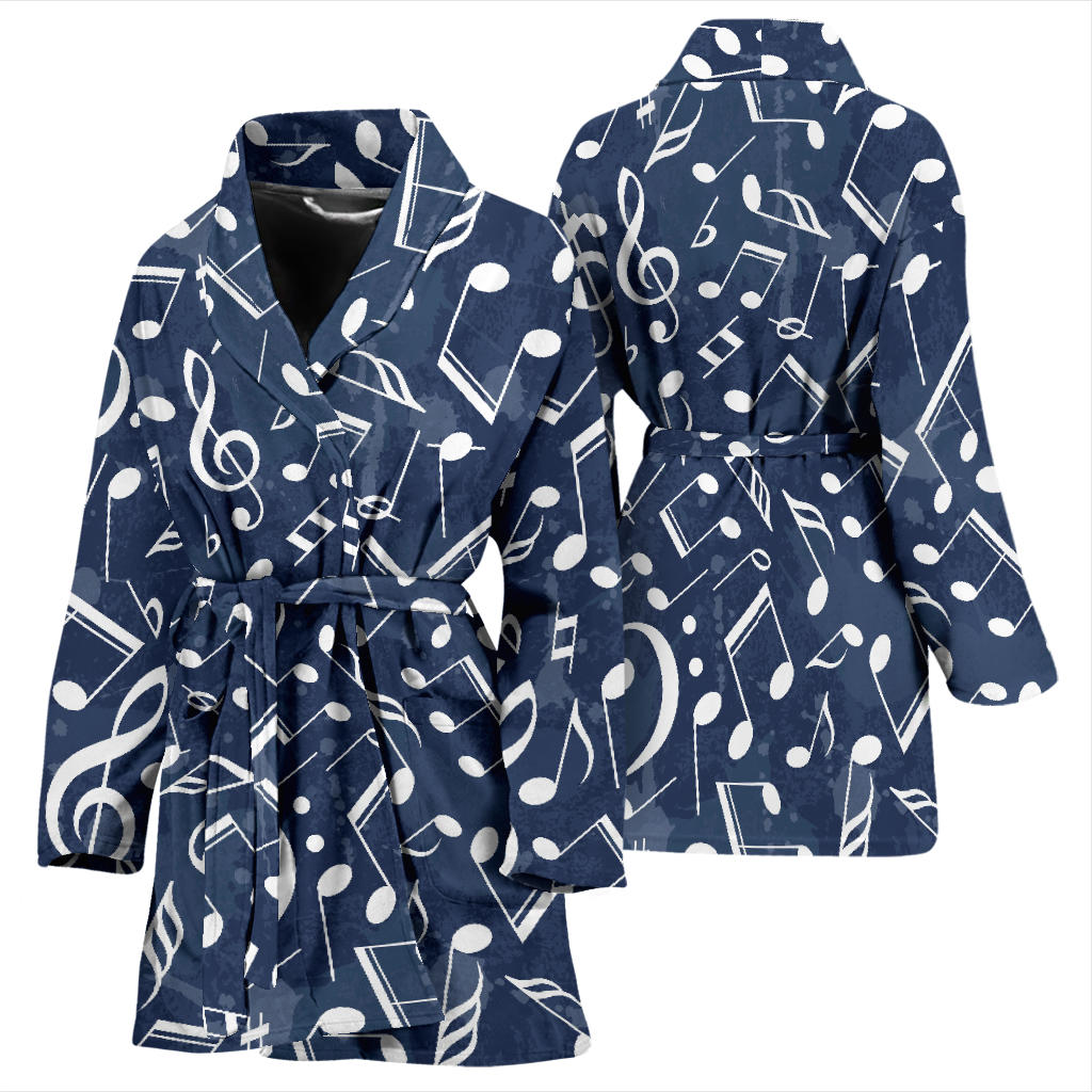 Music note Pattern Print Design A02 Women Bathrobe