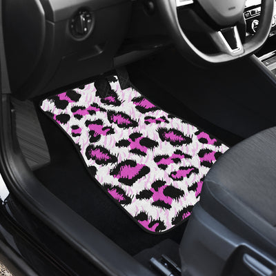 Leopard Pink Skin Print Car Floor Mats Front Back