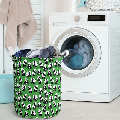 Panda Bear Pattern Themed Print Laundry Basket
