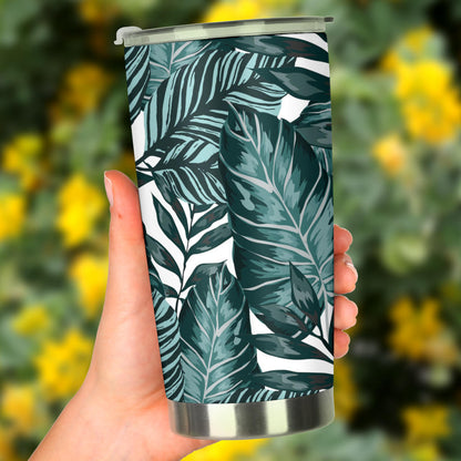 Tropical Palm Leaves Pattern Tumbler