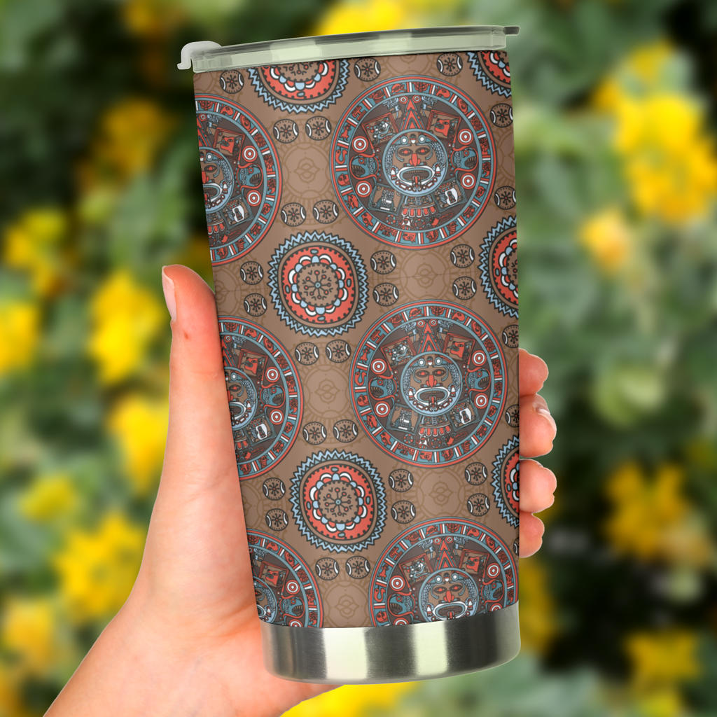 Calendar Aztec Design Print Pattern Tumbler