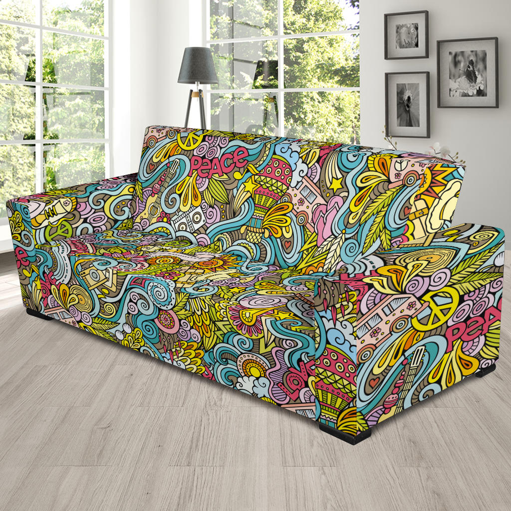Hippie Print Design LKS301 Sofa Slipcover