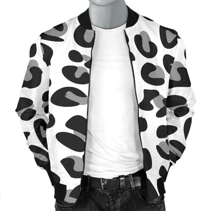 Snow Leopard Skin Print  Men Bomber Jacket