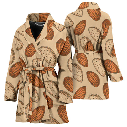 Almond Pattern Print Design 04 Women Bathrobe