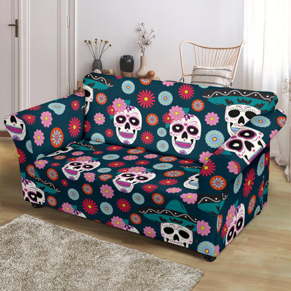 Sugar Skull Print Design LKS308 Loveseat Couch Slipcover