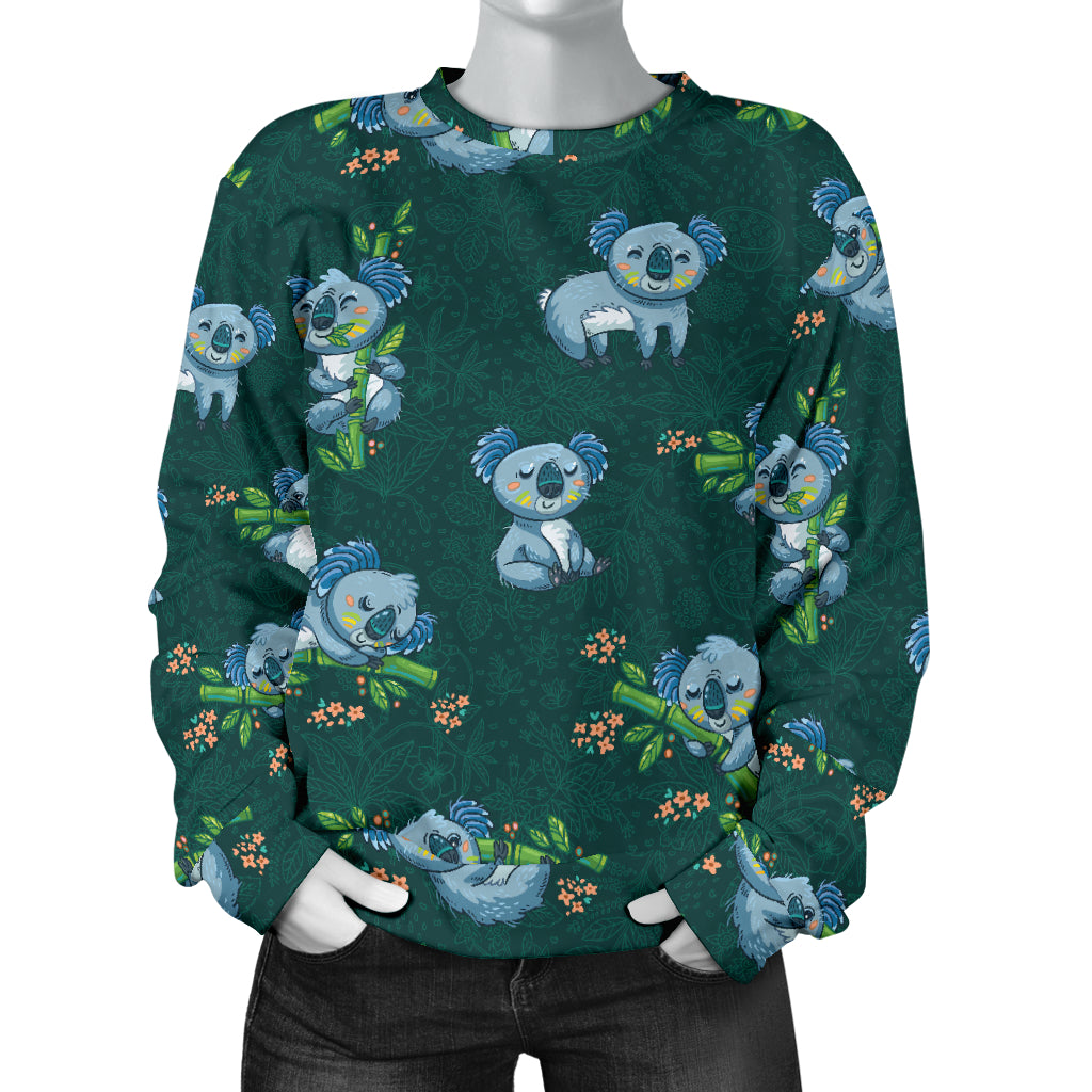 Koala Blue Design Print Women Long Sleeve Sweatshirt