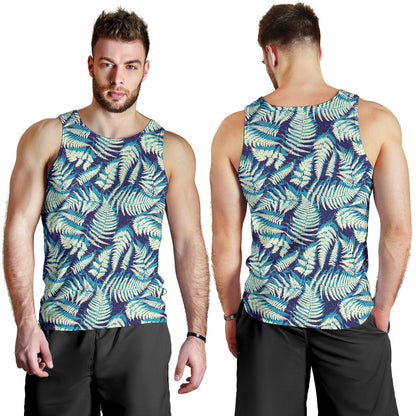 Fern Leave Summer Print Pattern Men Tank Top